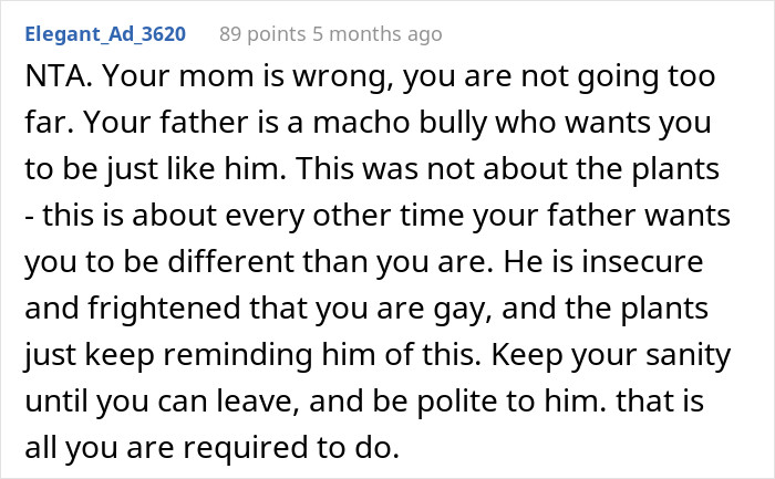 We just hope OP's parents would get to learn what's wrong with what they did, too.