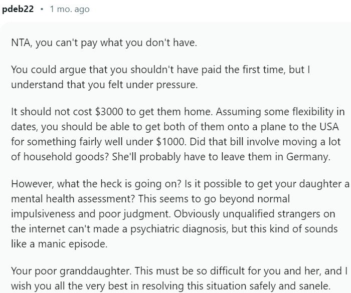 Your poor granddaughter