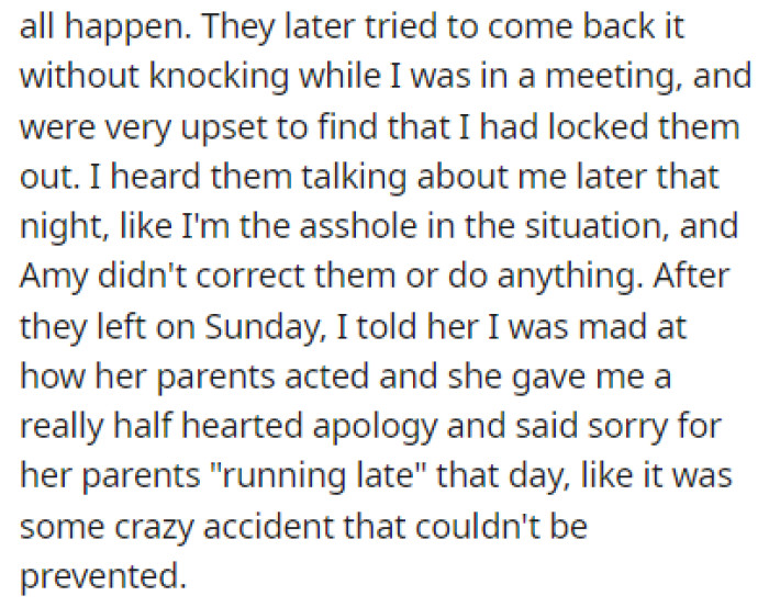 OP was mad at her roommate for letting this happen