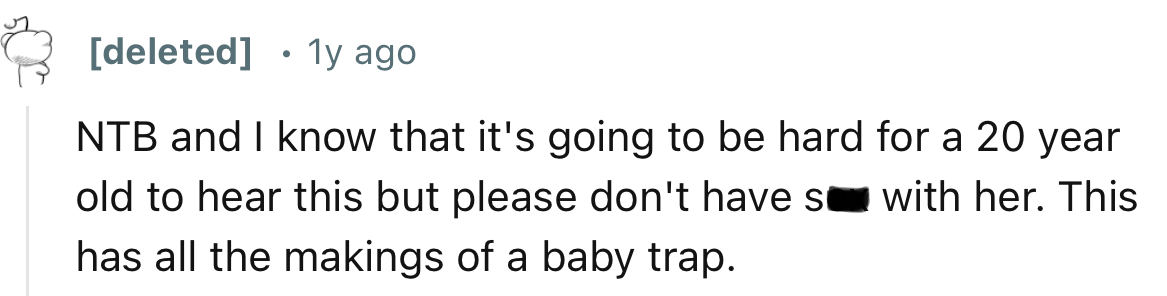 “This has all the makings of a baby trap.”