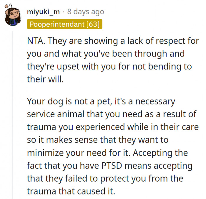 13. OP's parents might not be able to accept that they were the root cause of OP's condition