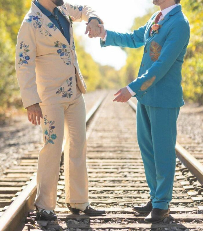 "Made Our Wedding Suits!"
