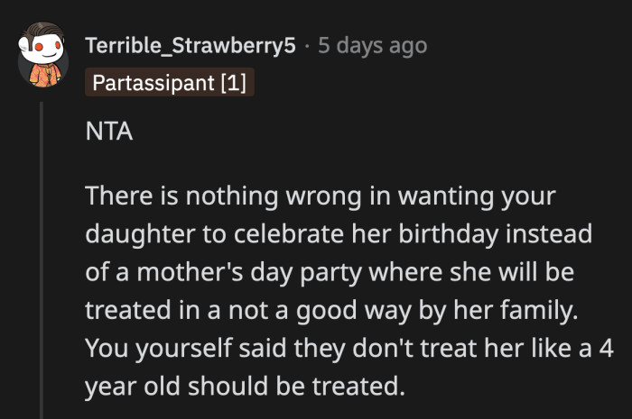 Besides, won't a 4-year-old be too tired after a whole day of celebrating her birthday?