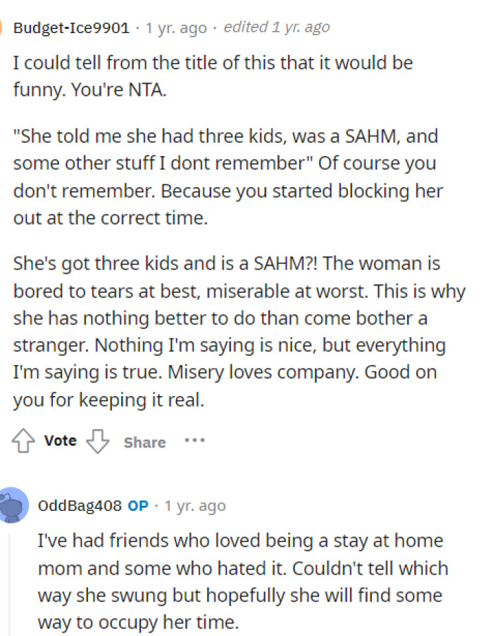 We already knew that OP's post would be quite funny and that people would have a lot to say in the comments about it.