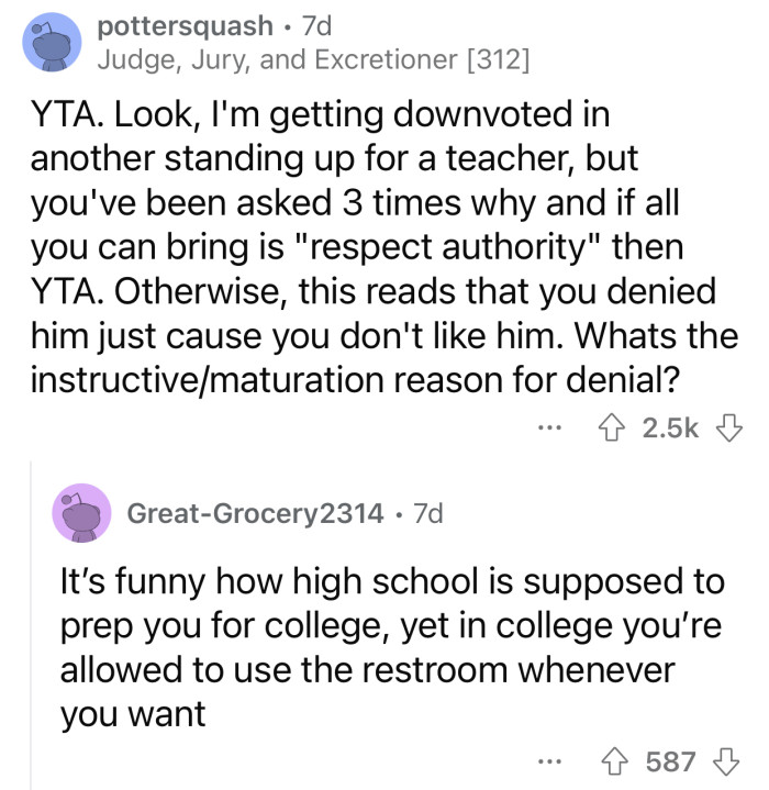 “This reads that you denied him just cause you don't like him.”