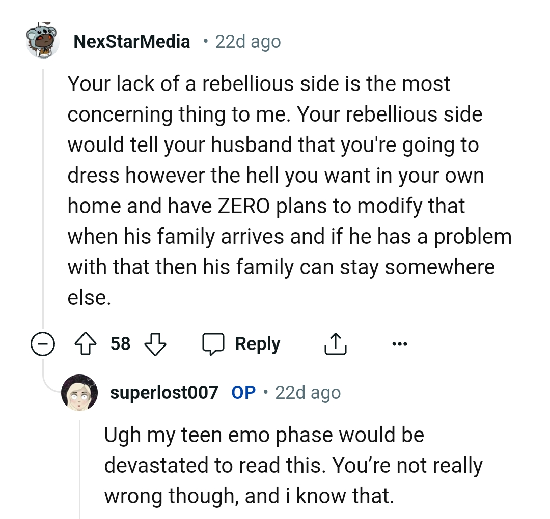 The OP can dress however she wants