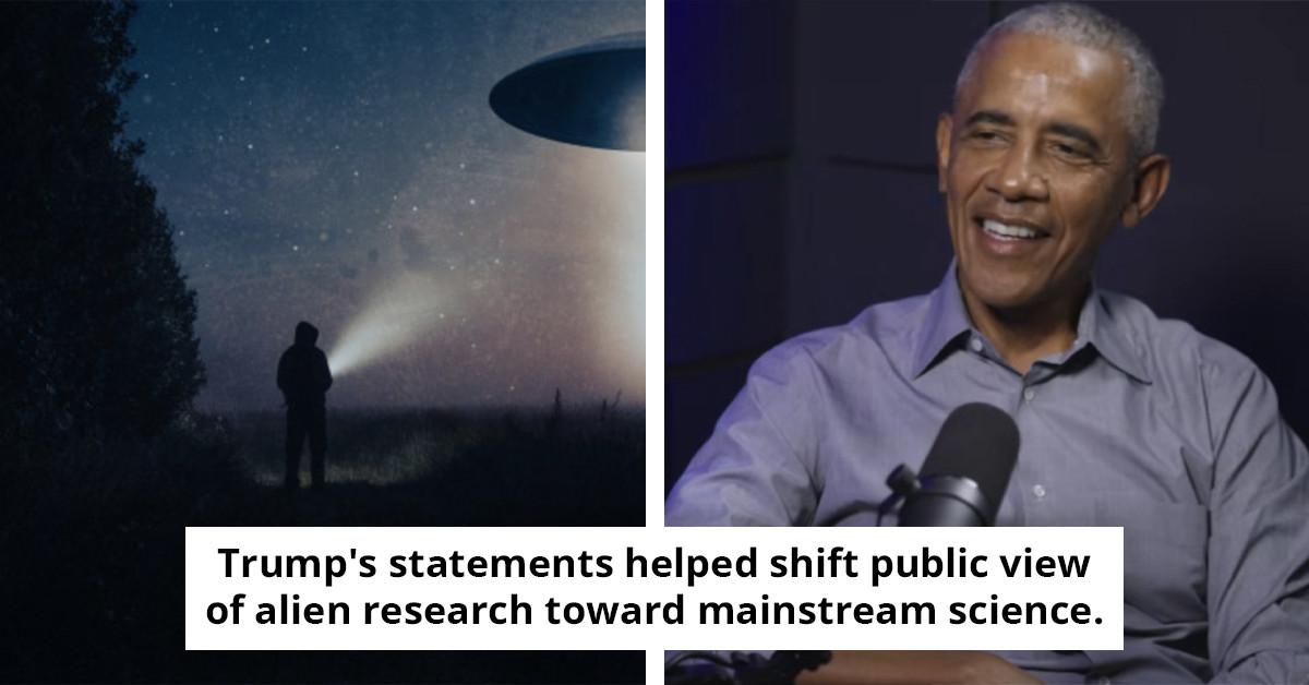 Barack Obama asserts that extraterrestrial life exists while addressing the Area 51 mystery.
