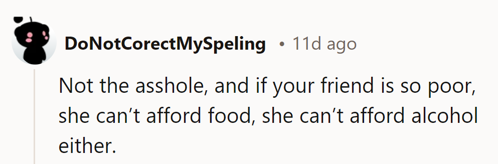 If her wallet's on a diet, it should skip the drinks too.