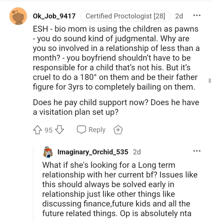OP's boyfriend shouldn't be responsible for a child that isn't his