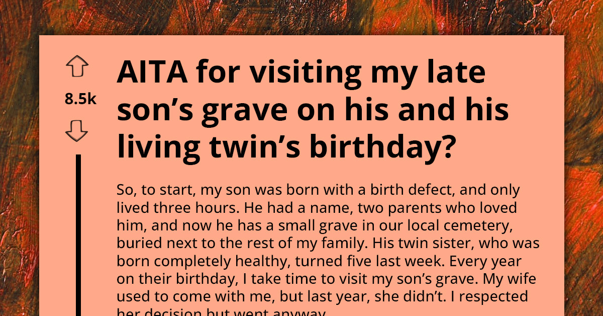 Father Criticized For Focusing On Late Son's Grave Visits During Living Twin's Birthday, Questions If He's Wrong