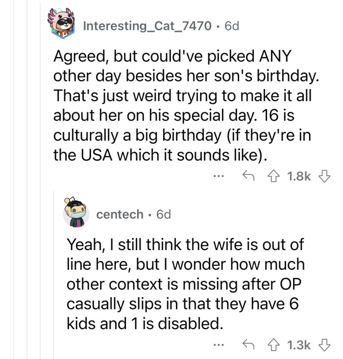 Some context could be missing from Op's story.