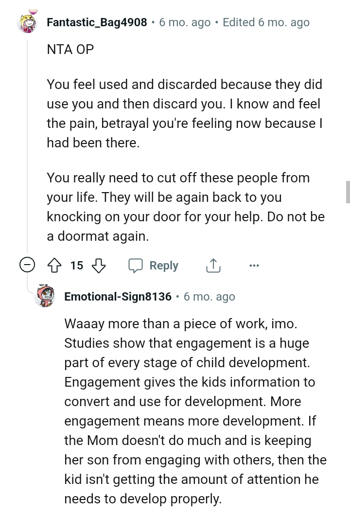 The OP needs to cut off these people