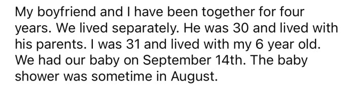 She explained that she and her boyfriend had their baby on September 14th.