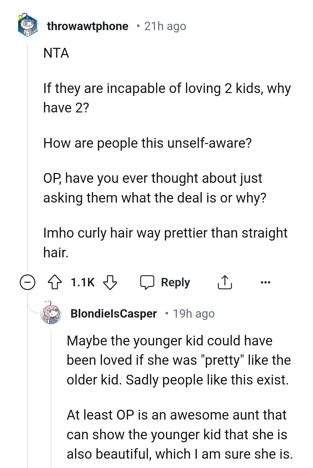 Curly hair being way prettier than straight hair