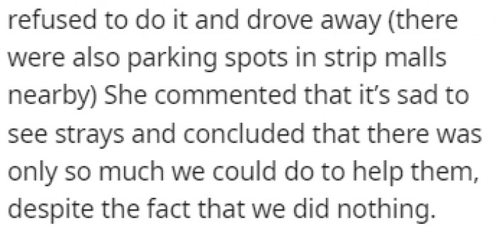 OP asked her friend to stop the car so they could help the dog, but her friend refused