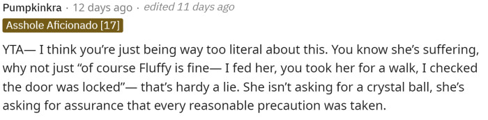 The first comment states that OP is TA, but they do give him some advice on how to respond.