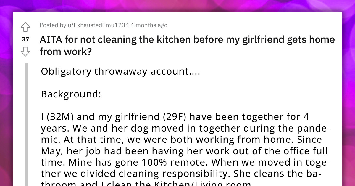 Couple Fights Over Chores After BF Confronted GF About Her Habit Of Leaving The Kitchen Dirty Every Morning For Him To Clean
