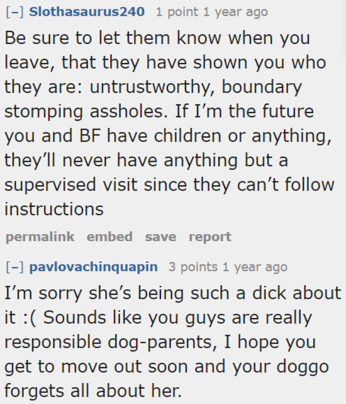 After Observing This Attitude from the In-Laws, It Would Be Best for the OP and Her Boyfriend to Only Allow Supervised Visits Once They Have Kids.