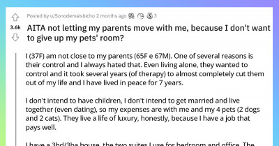 Woman's Parents Ended Up Furious In A Rented Hotel Room Because She Didn't Want To Give Up A Pet Room For Them