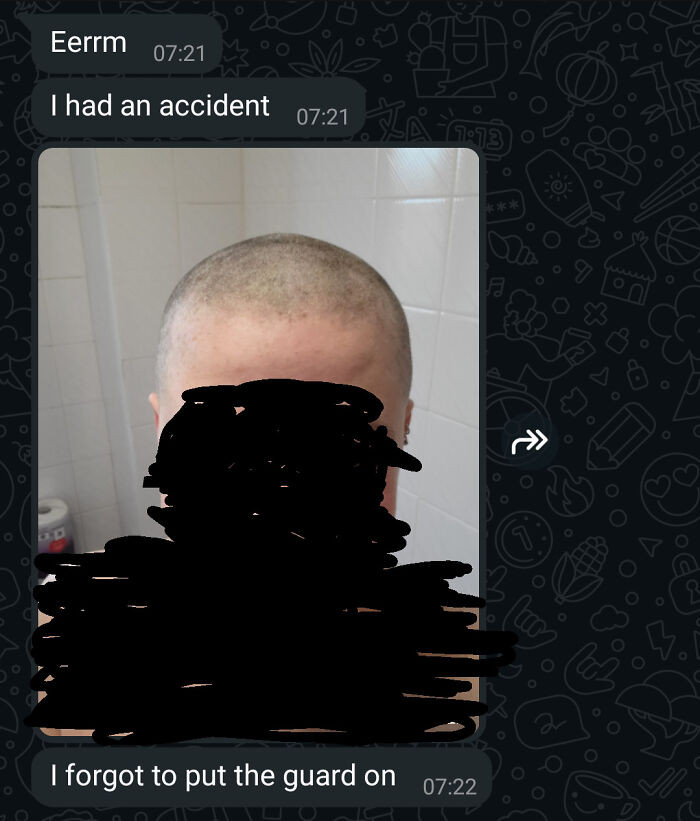 "My Sister Forgot To Put The Guard On Her Hair Clippers And Had To Shave All Her Hair Off 😢"