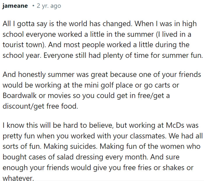 Working summers has its benefits: