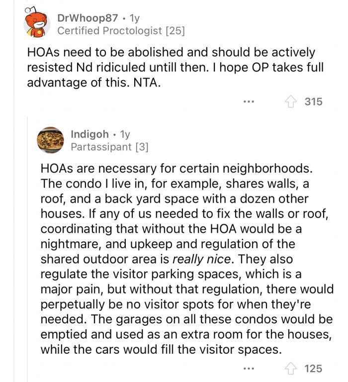 Homeowner associations sometimes help fix complicated problems.