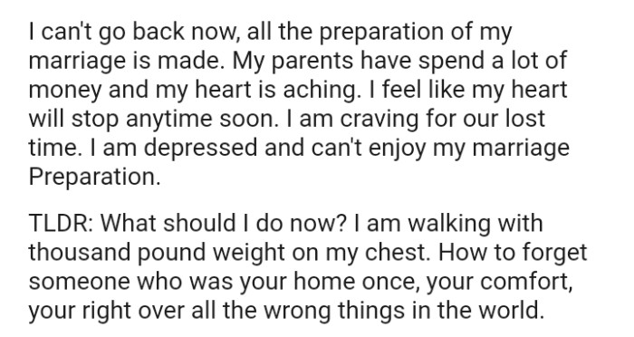 Apparently, the OP's parents have spent a lot of money, and her heart is aching.