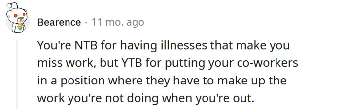 YTB for making your coworkers do extra work.