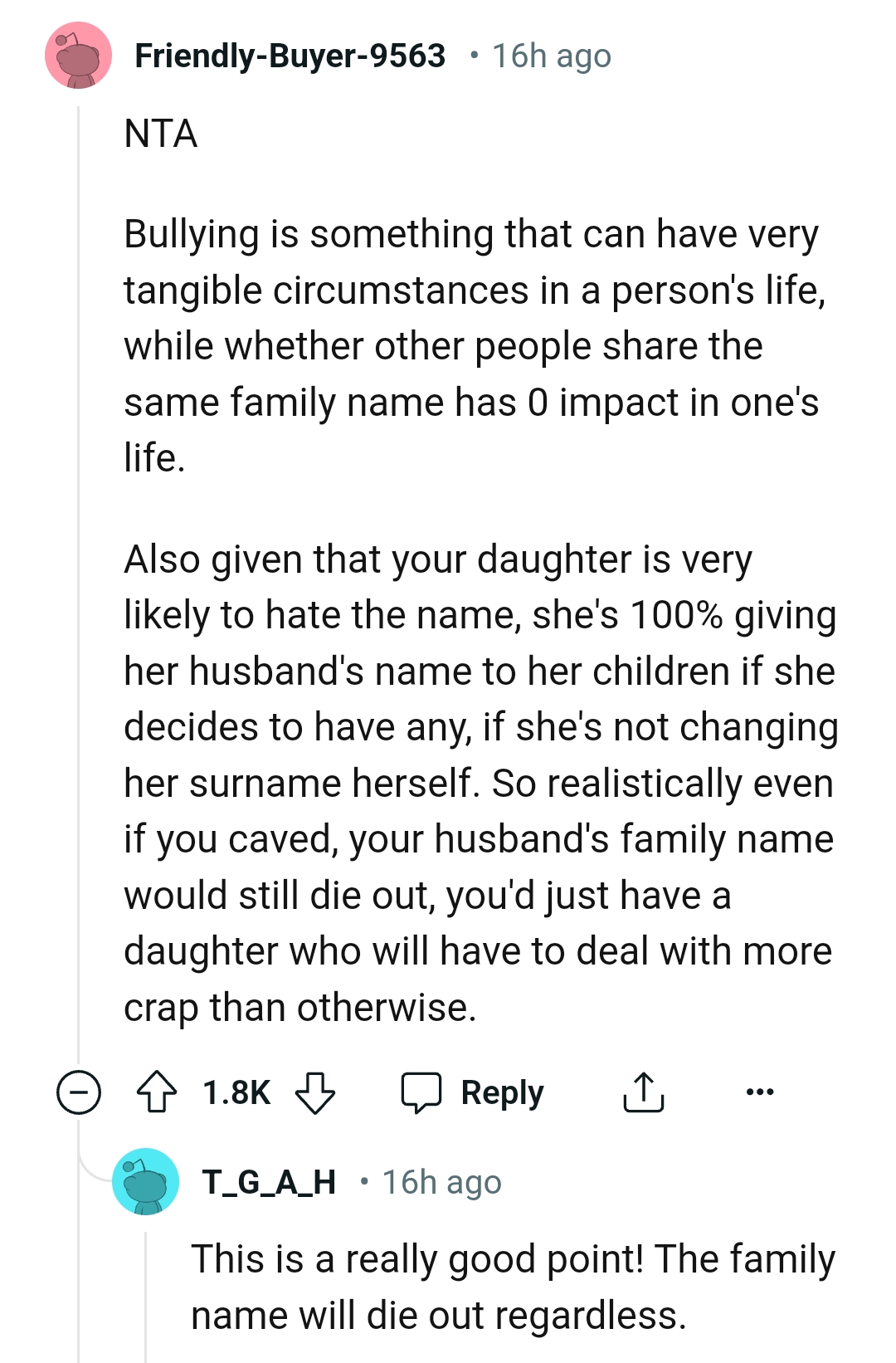 OP's Daughter Is Likely to Hate the Name