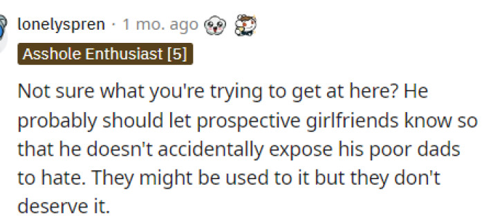 This response was in reply to the comment above, and it seemed that a few different perspectives and opinions were brought out in the comments.