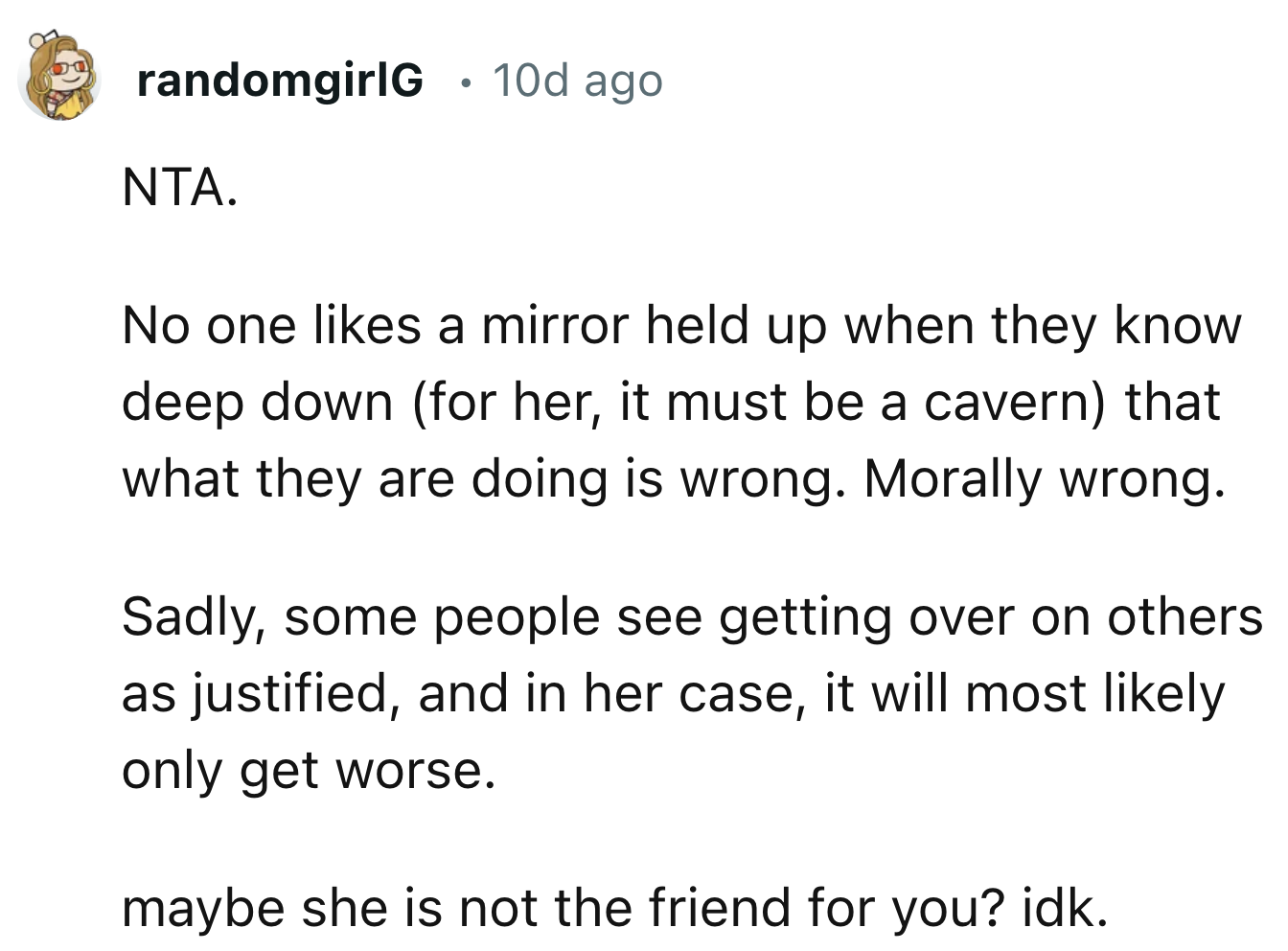 This Girl Might Not Be A Good Friend For OP