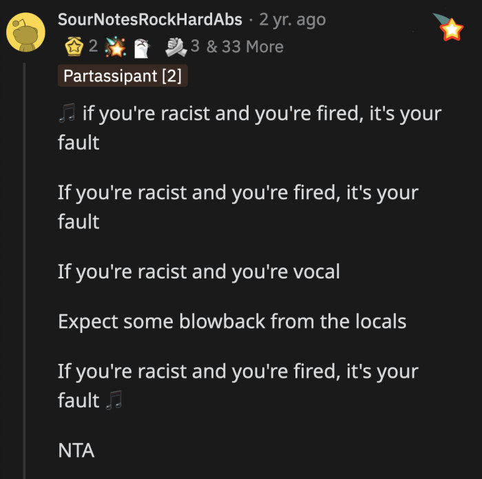 Here's a simple nursery rhyme to remember whose fault it was: