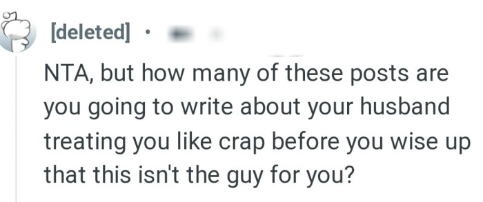 OP's husband is treating her like crap?