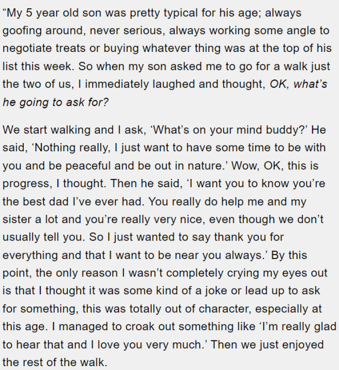 A genuine moment of connection and gratitude