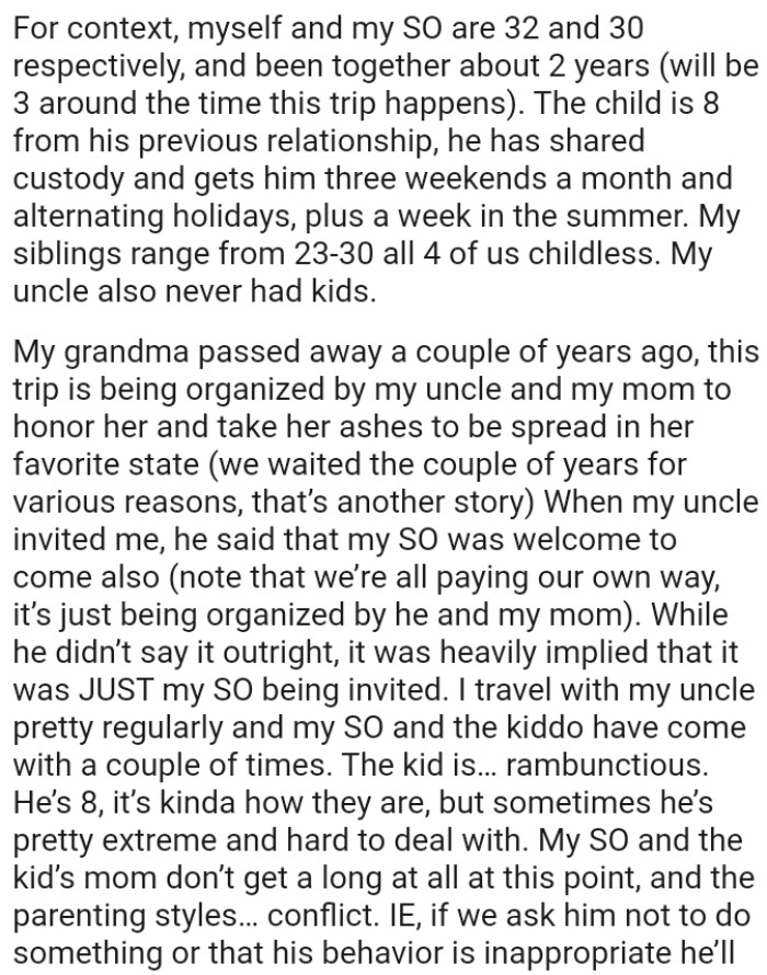 It was heavily implied that it was just OP's partner being invited