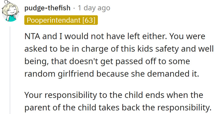 One Redditor told her they would do the same in her place: