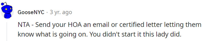It's high time the HOA gets a firsthand account of her actions through an email or certified letter.