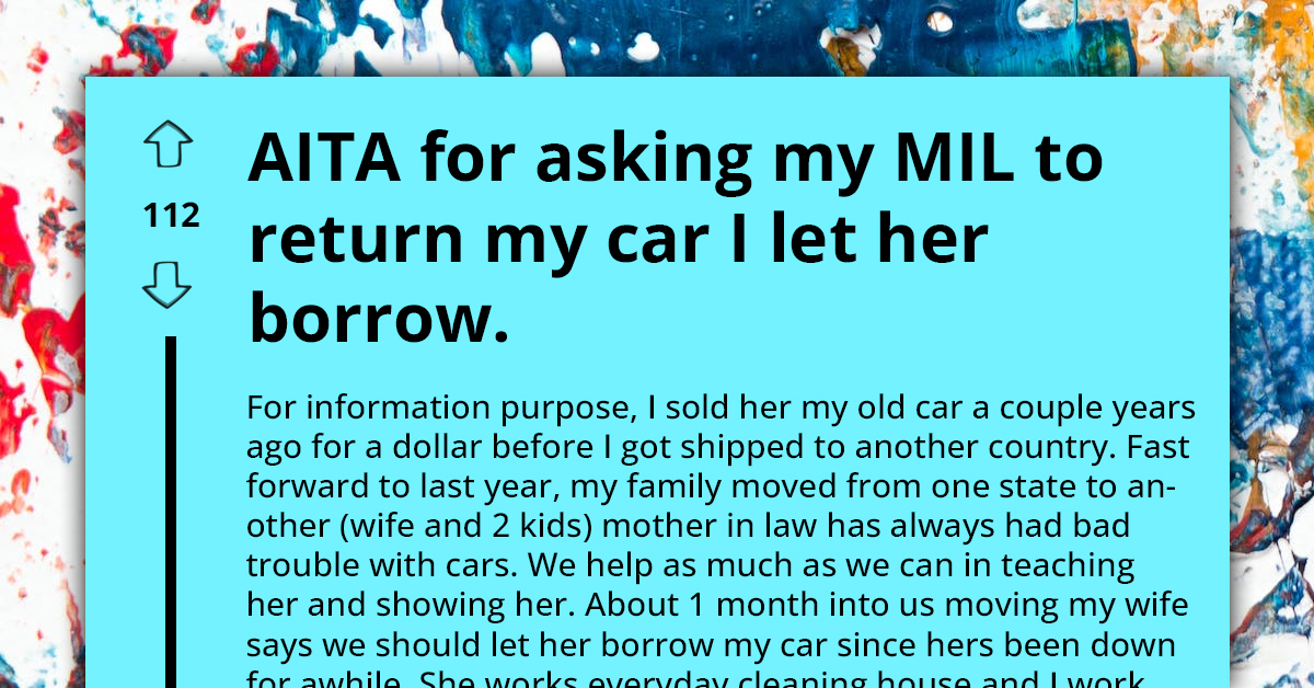 Man Battles Family Drama Over Reclaiming Car Generously Lent to Mother-in-Law Who Refuses to Return It Because She Says She Needs It More