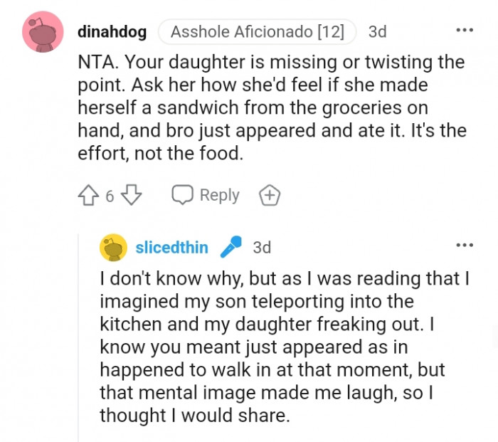 It is the effort, not the food