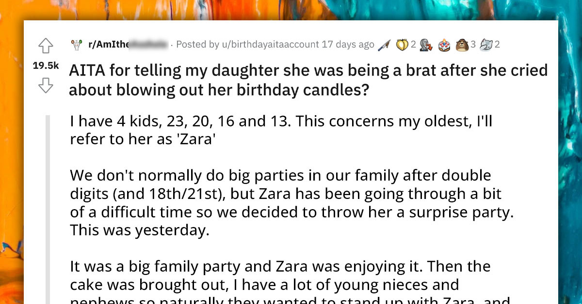 Father Calls Daughter a Brat for Getting Upset About a Kid Blowing Out Her Birthday Candles