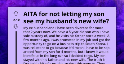Jealous Ex-Wife Bans Son From Seeing Stepmom Because He Calls Her 'Mommy'; Redditors Tell Her She's Ridiculous