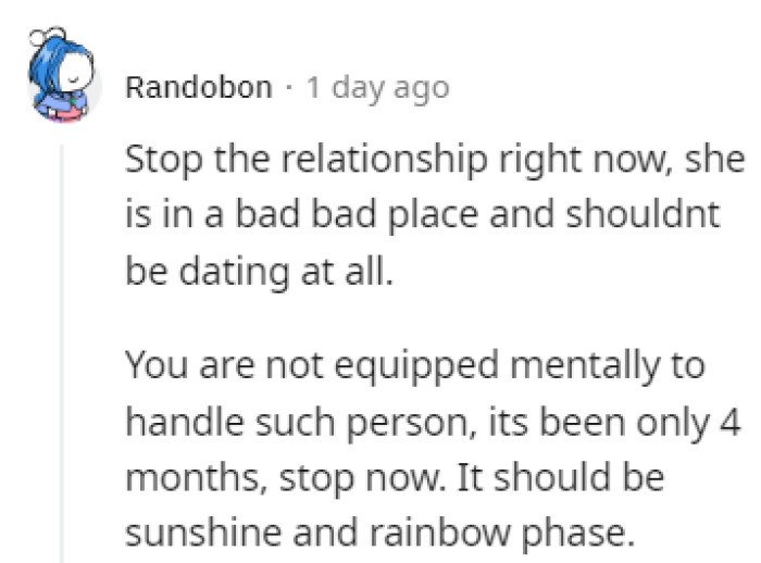 She's not in the right place