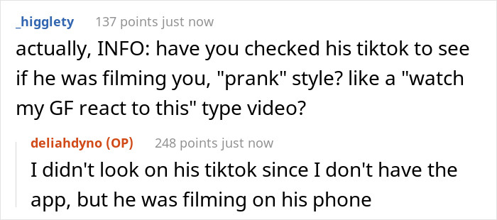 He was filming on his phone