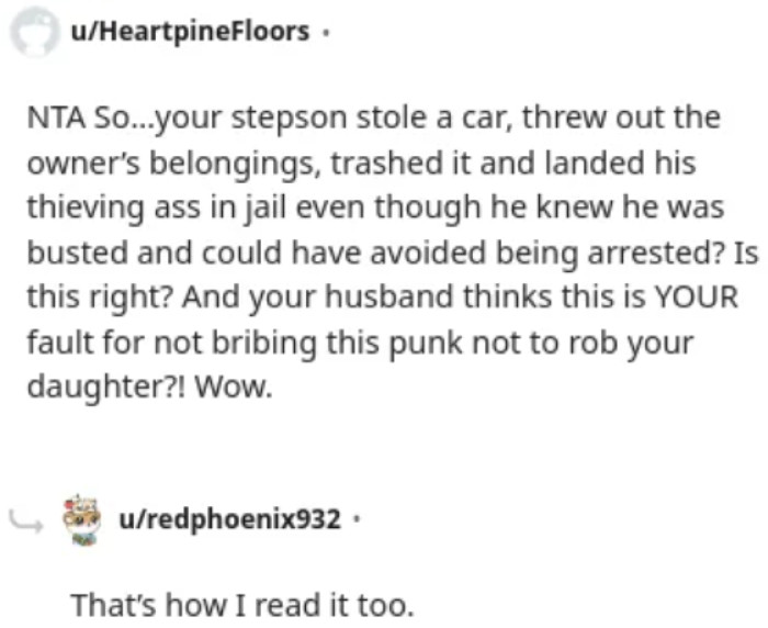 Something's seriously wrong with the husband's way of thinking.