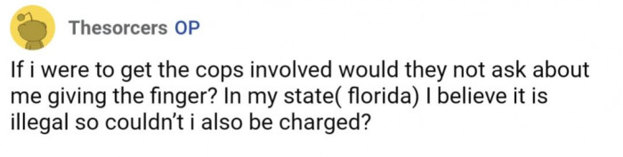 OP also had some inaccurate information regarding hand gestures