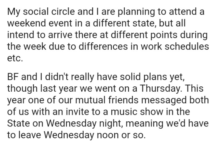 One of their mutual friends messaged both of them with an invite to a music show