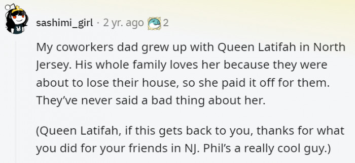 9. Queen Latifah is a queen through and through, not just by name.