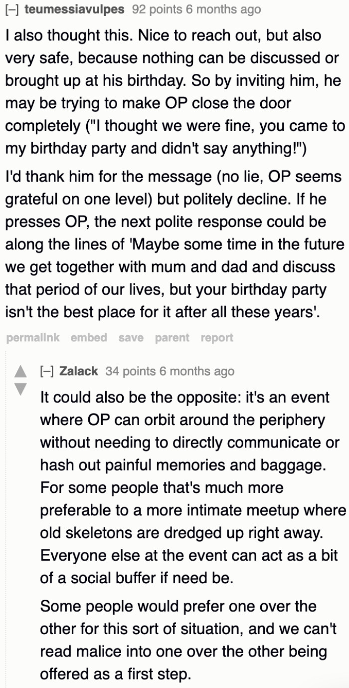 Anything Could Happen During the Birthday Party; The OP Can Play It Safe and Not Attend, Especially If He's Not Ready to Forgive His Brother