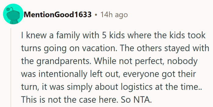 It’s one thing to manage logistics, another to deliberately leave a child out. The intent makes all the difference.