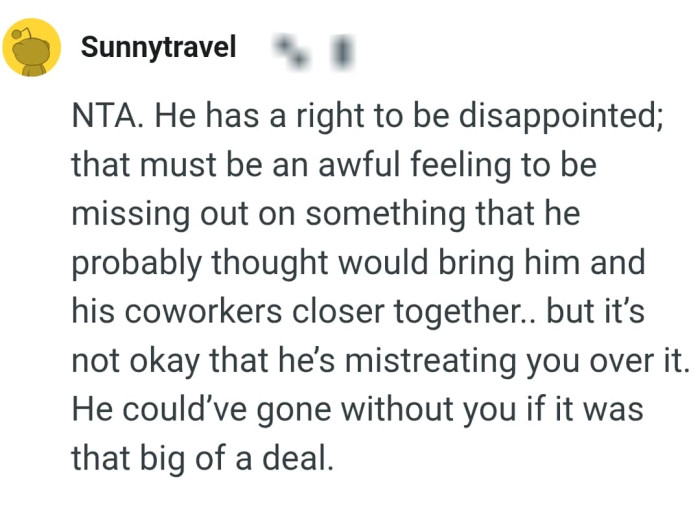 It's not fair the OP is being mistreated over it